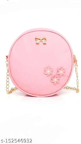 PU sling bags, free size pink and grey cross body style for women. Two pieces with applique net pattern, trendy and stylish latest design